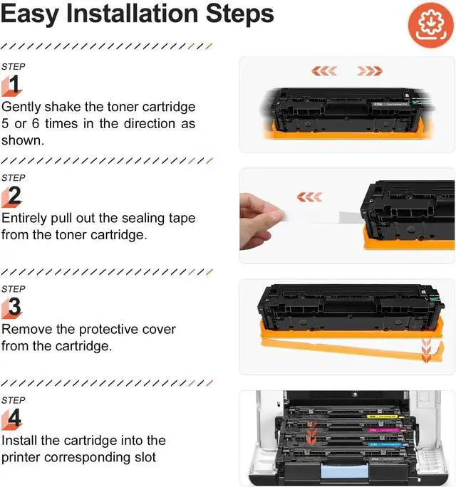 Alt view image 7 of 7 - v4ink 215A Toner Cartridge Compatible Replacement for HP 215A W2310A W2311A W2312A W2313A Works for HP Color Pro MFP M182 M183 M155 Series MFP M183fw M182n M182nw M155nw M155a Printer 4-Pack With Chip
