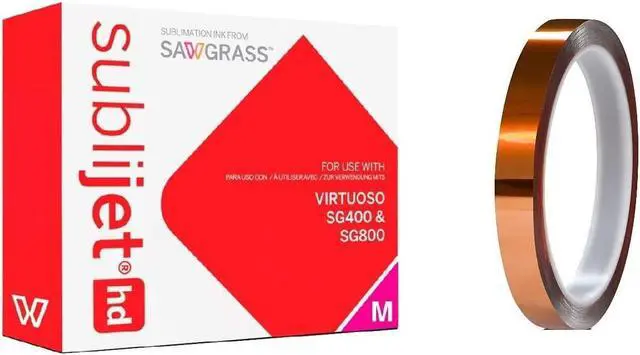 Main image of Sawgrass SUBLIJET HD Sublimation Ink SG400 and SG800, Magenta Regular Capacity Cartridge - Bundle with 1 roll of SUBLIMAX Brand Heat Tape Size 1/2" x 100 feet