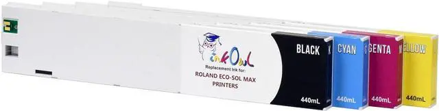 Main image of InkOwl Compatible Ink Cartridge Replacement for Roland ECO-SOL MAX Printers ESL3 (440mL, 4-Pack)