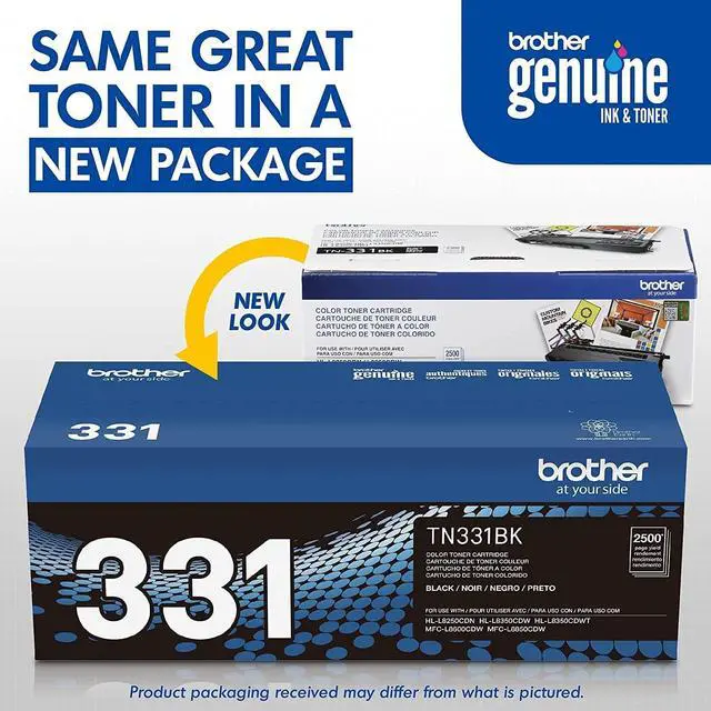 Alt view image 2 of 7 - Brother Genuine TN-331BK (TN331BK) Black Laser Toner Cartridge 2-Pack