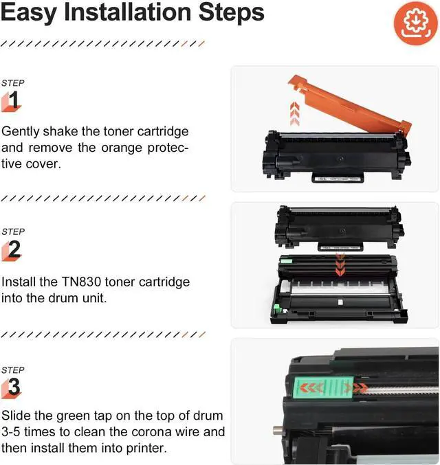 Alt view image 5 of 6 - v4ink Compatible TN830XL Toner Cartridge Replacement for Brother TN830 XL TN830XL Toner Cartridge High Yield Black Ink for Brother DCP-L2640DW HL-L2405W HL-L2460DW HL-L2480DW MFC-L2820DW Printer