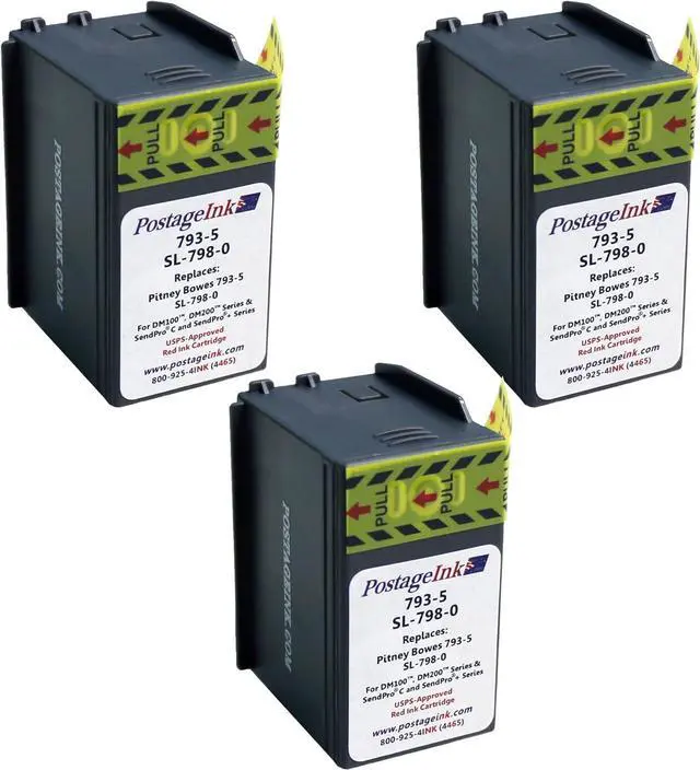 Alt view image 6 of 7 - 793-5 / SL-798-0 Ink Cartridge Replacement for use with P700, DM100i, DM125i, DM150i, DM175i, DM200L, DM225, Pack of 3