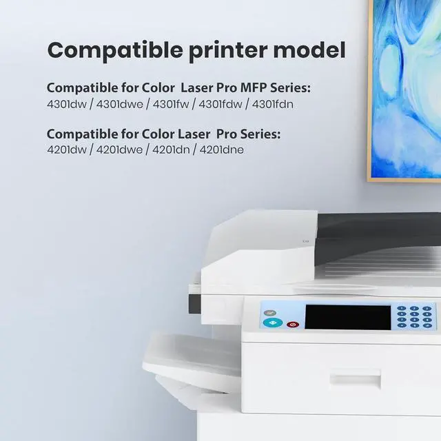 Alt view image 2 of 7 - 210A 210X Toner Cartridges Black: 4301fdw Ink Replacement for HP 210A Toner Cartridges HP 210X Work for HP Color Laser Pro MFP 4301fdw 4301fdn Pro 4201dw 4201dn , 4301 4201 Series, W2100A , 2 Pack