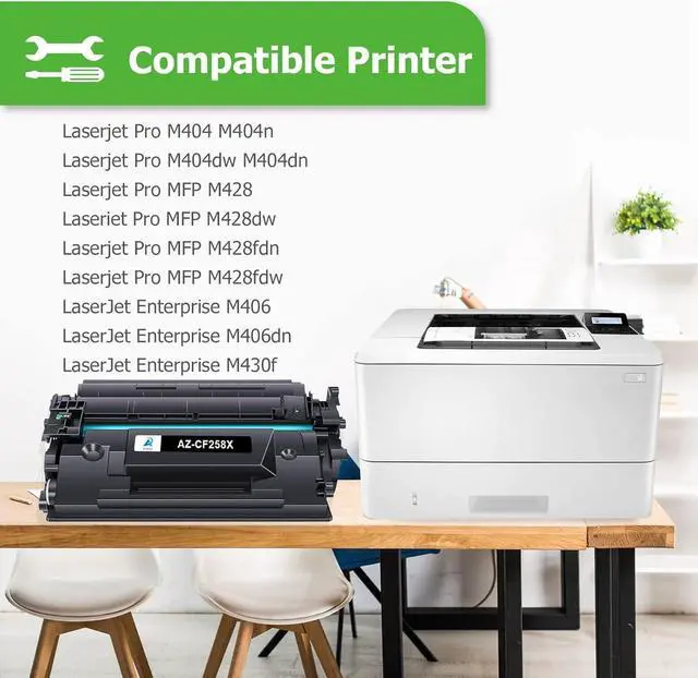 Alt view image 3 of 7 - Ennovor Aztech 58X CF258X M404n Black High Yield Toner Cartridge Replacement for HP 58X CF258X 58A CF258A for HP Pro M404n M404dn MFP M428fdw M428fdn M404dw M428dw M404 M428 M406 Printer Ink (4-Pack)