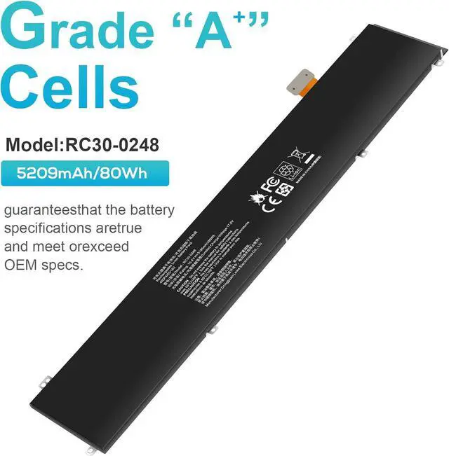 Alt view image 6 of 7 - TREE.NB RC30-0248 Laptop Battery Replacement for Razer Blade 15 2018 Advanced RZ09-02386E92 RZ09-02385 RZ09-02386 RZ09-02886 RZ09-02887 RZ09-02888 RZ09-0301 RZ09-0313 Series 4ICP4/55/162 (15.4V 80Wh)