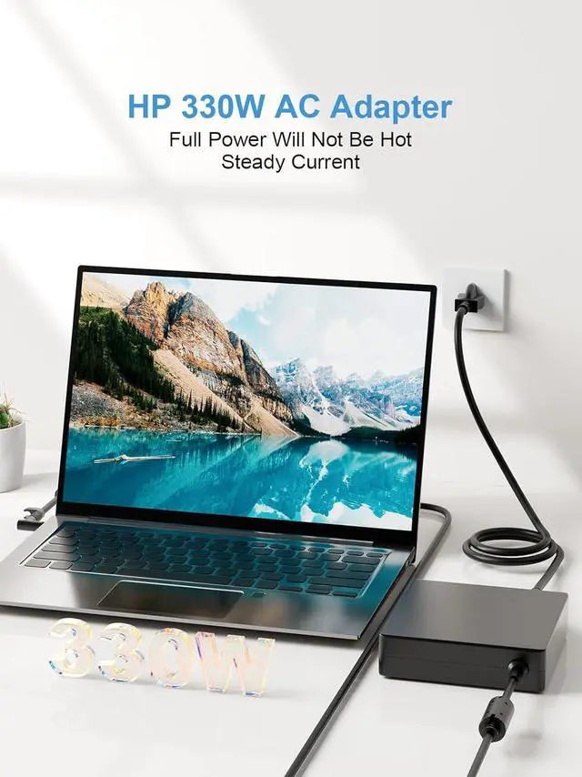 Alt view image 6 of 6 - 330W Smart AC Power Adapter Compatible with HP OMEN 17 17.3 inch Gaming Laptop PC Charger Model 17-ck1020nr 17-ck1111nr 16-n0797nr 16-n0033dx ADP-330BB BF M34531-003 M34603-001 Power Supply Cord