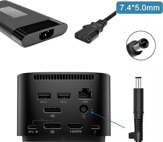 Alt view image 6 of 7 - 230W AC Power Adapter Charger Fit   Envy Omen ELITEBOOK ZBOOK 924942-001 925141-850 PA-1231-08HT HP17-AN012DX 19.5V 11.8A Laptop Power Supply