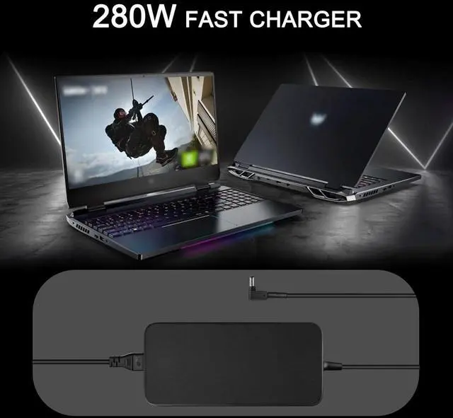 Alt view image 5 of 7 - 280w Laptop Charger for Acer Predator Helios 300 PH317-56 PH315-55 Acer Nitro 5 AN515-46 AN515-58 Acer Nitro 16 AN16-51 ac Adapter ADP280DB B a21-280p1a Power Adapter