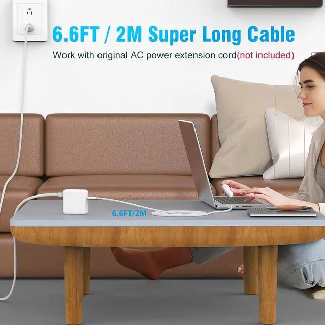 Alt view image 7 of 7 - USB C Cable 60W 2-Pack 6.6ft Nylon Braided USB C to USB C Cable Type C Charger Fast Charging Right Angle USBC Cable Charger Cord for iPhone 16 Pro Max 15 Plus  S24 S23 iPad Pro MacBook