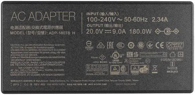 Alt view image 3 of 4 - 180W 20V 9A Laptop Power Charger Adapter Replacement for Asus A20 180P1A ROG Zephyrus G14 GA401QE GA401QM Zephyrus G15