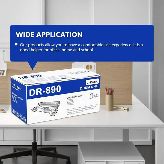 Alt view image 6 of 7 - DR890 Drum Unit (Not Toner) Replacement for Brother DR 890 DR-890 Drum High Yield to Use with HL-L6250DW HL-L6400DW HL-L6400DWT MFC-L6750DW MFC-L6900DW Printer Black 2 Pack