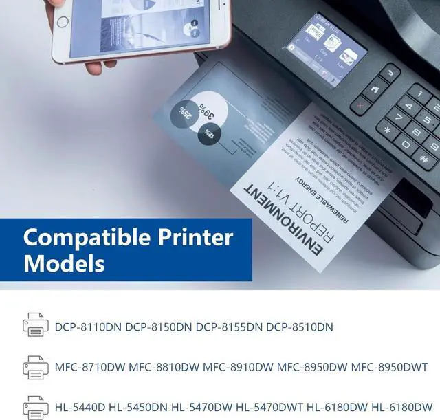 Alt view image 2 of 7 - Ennovor TN750 Toner for TN720 TN-720 TN 750 Toner - Replacement for TN-750 High-Yield Black Toner Cartridge MFC-8810DW HL-5470DW MFC-8710DW MFC-8510DN HL-6180DW MFC-8910DW HL-5450DN Printer, 2-Pack