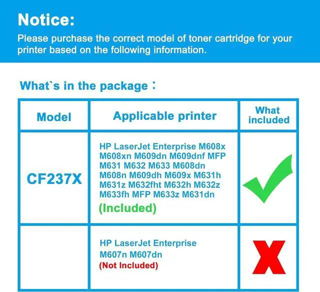 Alt view image 2 of 7 - LCL Compatible 37X High-Yield Toner Cartridge Replacement for HP 37X CF237X 37A CF237A 25000 Pages Enterprise M607 M608 M607n M607dn M608n M608dn M608x M609 MFP M631 M632 M633 Printer (Black, 1-Pack)