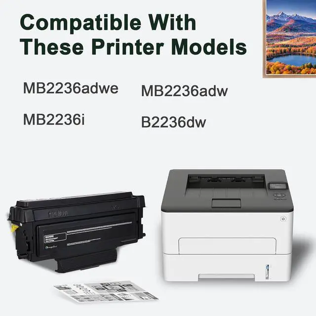 Alt view image 3 of 6 - Ennovor B221000 Black Toner Cartridge (1-Pack) - Compatible for Lexmark B221000 High Yield Toner Cartridge Replacement for Lexmark B2236 Toner Cartridge MB2236adwe MB2236i MB2236adw B2236dw Printer