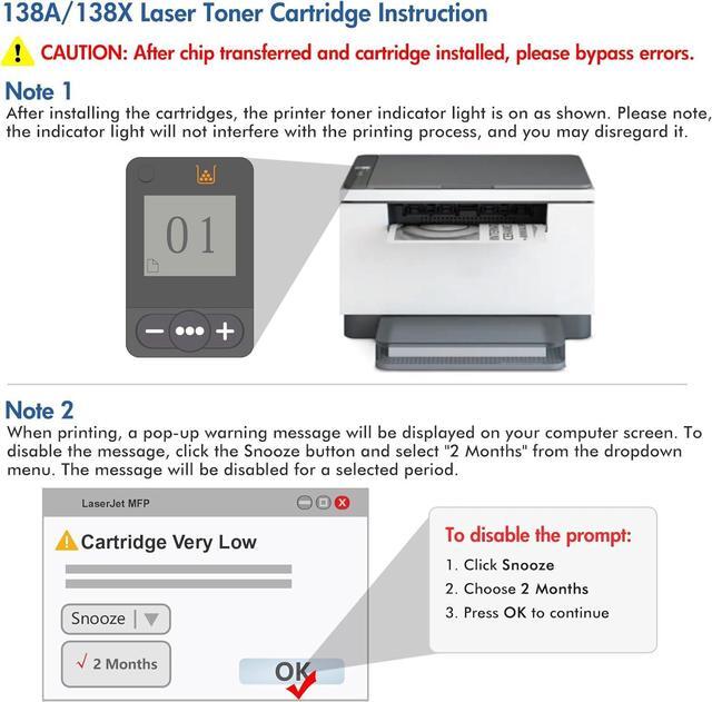 Alt view image 6 of 7 - 138A Black Toner Cartridge 4-Pack Compatible Replacement for HP 138A Black Laserjet Toner Cartridge W1380A 138X W1380X for HP Laserjet Pro 3001dw 3001fdw MFP 3101fdw Series Printer High Yield Ink