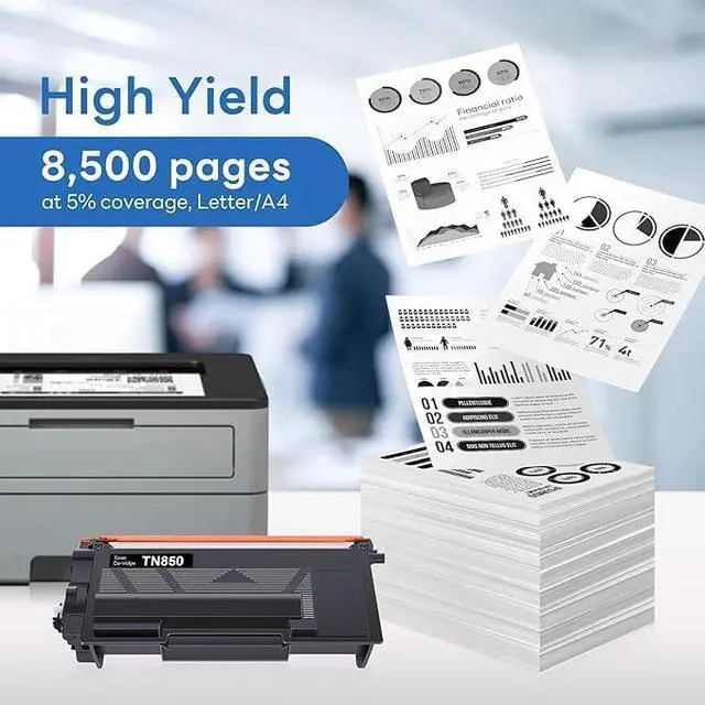 Alt view image 3 of 6 - TN-850 TN850 Toner Compatible TN850 High Yield Black Toner Cartridge Replacement for Brother TN-850 MFC-L5850DW MFC-L5700DW MFC-L5900DW MFC-L6900DW MFC-L6800DW Toner (4 Pack).