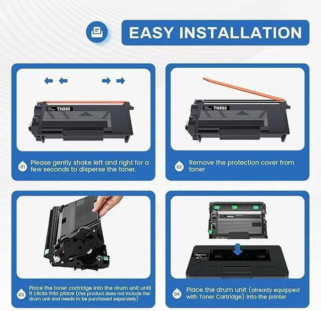 Alt view image 5 of 6 - TN-850 TN850 Toner Compatible TN850 High Yield Black Toner Cartridge Replacement for Brother TN-850 MFC-L5850DW MFC-L5700DW MFC-L5900DW MFC-L6900DW MFC-L6800DW Toner (4 Pack).