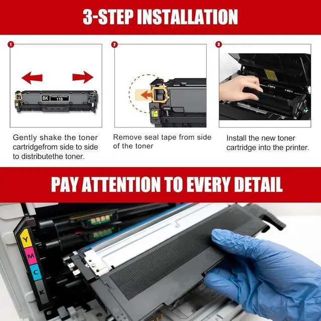 Alt view image 6 of 6 - 1 Pack of 118 2662B001 Black Toner Cartridge High Yield 5,000 Pages with Chip CRG-118 Compatible Remanufactured for Canon Color ImageClass MF8380Cdw MF722Cw MF727CDW MF722Cw LBP7200C LBP7600C Printer