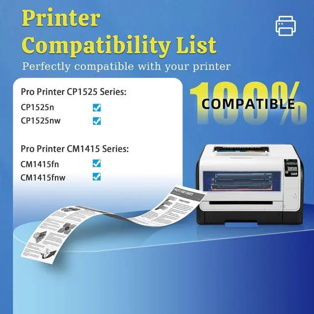 Alt view image 2 of 7 - 128A Toner Cartridge 4-Pack Replacement   128A CE320A Black Toner Cartridge, Compatible for Pro CP1525n CP1525nw CM1415fn CM1415fnw Printer