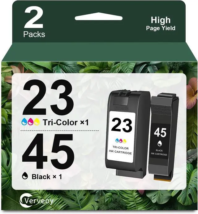 Main image of 45/23 Remanufactured Ink Cartridge Replacement for HP 45 Black 51645 51645A 23 C1823D Color Ink Combo Pack for Color Copier 110 120 140 145 150 155 DeskJet 1000C 1000Cse Printer (1 Black 1 Tri-Color)