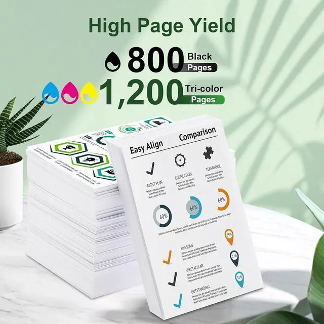 Alt view image 3 of 7 - 45/23 Remanufactured Ink Cartridge Replacement for HP 45 Black 51645 51645A 23 C1823D Color Ink Combo Pack for Color Copier 110 120 140 145 150 155 DeskJet 1000C 1000Cse Printer (1 Black 1 Tri-Color)