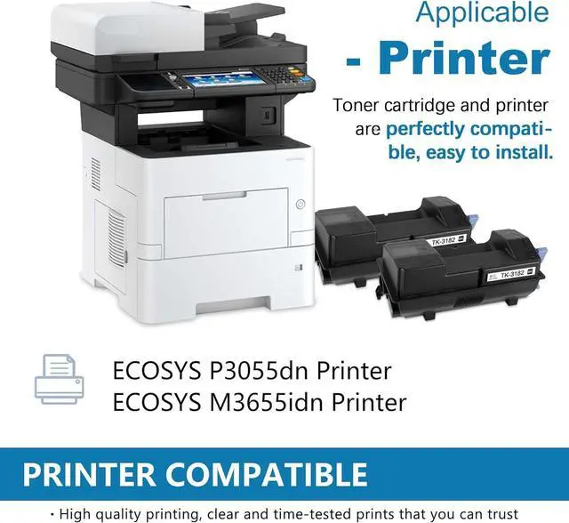 Alt view image 2 of 7 - TK-3182 TK3182 Black Toner Cartridge 3-Pack - Lov TK-3182 Black Toner Cartridge (Up to 21,500 Pages) Replacement for Kyocera ECOSYS M3655idn P3055dn Printer, 1T02T70USV