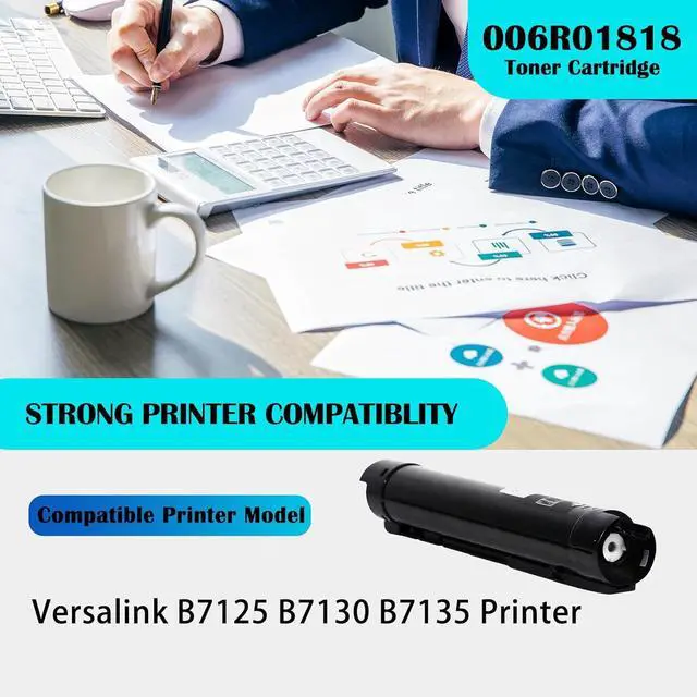 Alt view image 2 of 6 - Ennovor Versalink B7125 B7130 B7135 Black Toner Cartridge 006R01818 Compatible with Xerox Versalink B7125 B7130 B7135 Printer(1 Pack,Black)