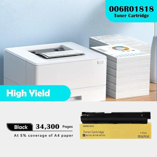 Alt view image 3 of 6 - Ennovor Versalink B7125 B7130 B7135 Black Toner Cartridge 006R01818 Compatible with Xerox Versalink B7125 B7130 B7135 Printer(1 Pack,Black)