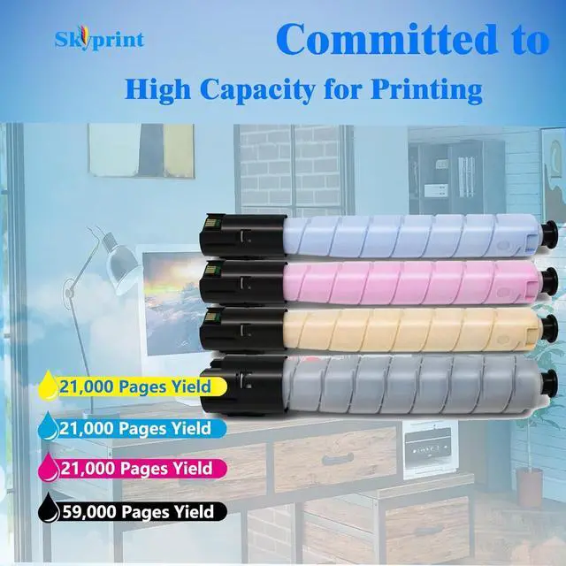 Alt view image 3 of 6 - Ennovor High Yield Xerox AltaLink C8130 C8135 C8145 C8155 C8170 Toner Cartridge Replacement for 006R01746 006R01747 006R01748 006R01749 (Black:59,000 Pages,CYM:21,000 Pages)