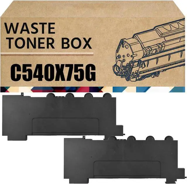 Main image of Compatible C540X75G Waste Toner Container Box Replacement for Lexmark CS510de CS517de CX310dn CX317dn CX517de Printer Waste Toner Bottle 2Pack