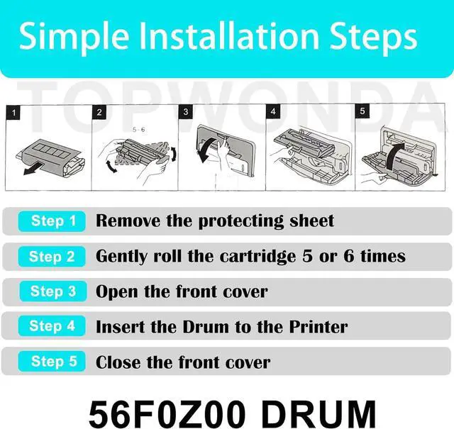 Alt view image 5 of 7 - MS321 Drum Unit 56F0Z00 56F0ZA0 Imaging Unit Replacement for MS321 MS321dn MS421 MS421dw MS521dn MS621dn MX321 MX421 MX521 MX521de MX521ade MX522 MX622 MX622adhe Printer(1-Pack)