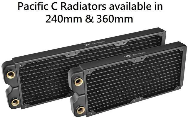 Alt view image 5 of 7 - Thermaltake Pacific DIY Liquid Cooling System C360 27mm Thick High-Density Fins Single-Row Copper Tubes Copper Radiator CL-W228-CU00BL-A