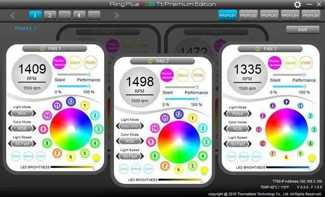 Alt view image 6 of 7 - Thermaltake Fan CL-F054-PL12SW-A Riing Plus 12 TT Premium 5xfan pack 1xfan hub 120mm RGB