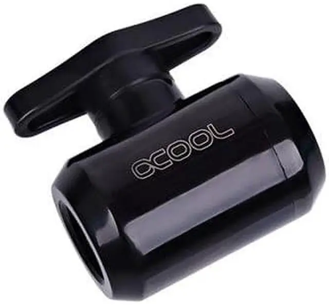Main image of Alphacool 17142 Eiszapfen 2-Way Ball Valve G1/4 - Deep Black Water Cooling Fittings