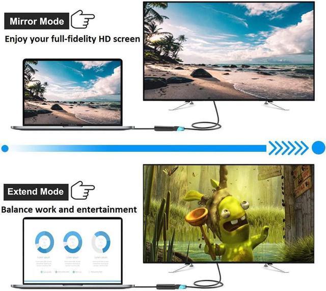 Alt view image 6 of 6 - Displayport to HDMI Adapter 2-Pack Display Port DP to HDMI Converter Cable Male to Female Port 1080P Compatible with PC Monitor Projector HDTV - Black