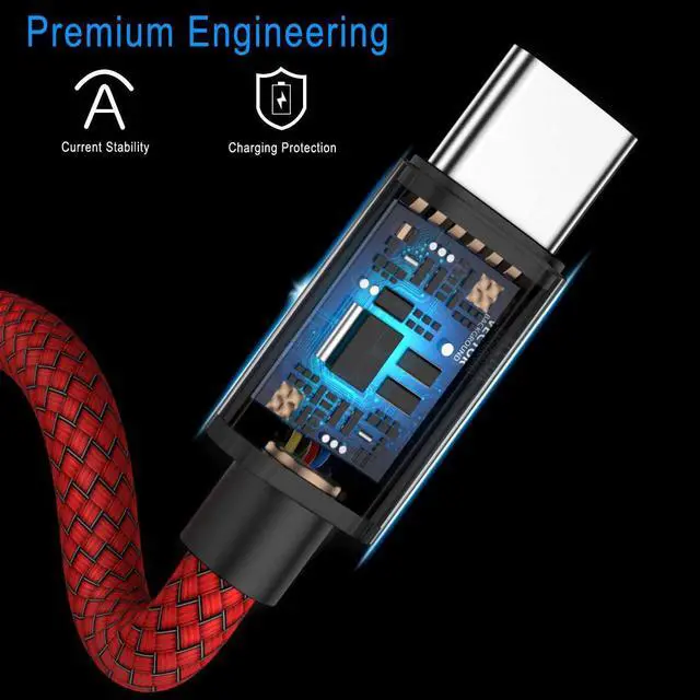 Alt view image 4 of 7 - KEHIPI USB Type C Charger Cable 3.3FT 2 Pack,Nylon Charging Power Cord for Samsung Galaxy S10E S23 S20 S21 S22,Moto Z3 Z4 G7 G8 G9 Play Power G Pro Fast Stylus,Motorola Razr Edge One 5G,Steam Deck