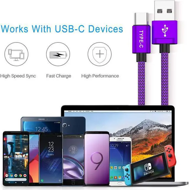 Alt view image 5 of 7 - KEHIPI USB Type C Charger Cable 3.3FT 2 Pack,Charging Cord for Kindle Fire HD 10 9th 2019,8 10th 2020,Paperwhite 2021 11th Generation,iPad Air 4 4th 5 5th Mini 6 6th Gen,Samsung Galaxy Z Flip Fold