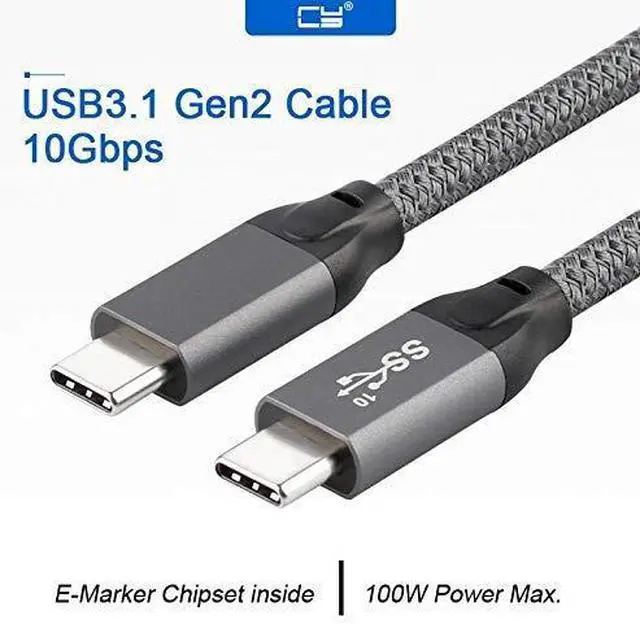 Alt view image 3 of 6 - 10Gbps USB-C USB 3.1 Type C Gen2 Male to Male Data Video 100W Cable with E-Marker for Tablet & Phone & Laptop (50cm)