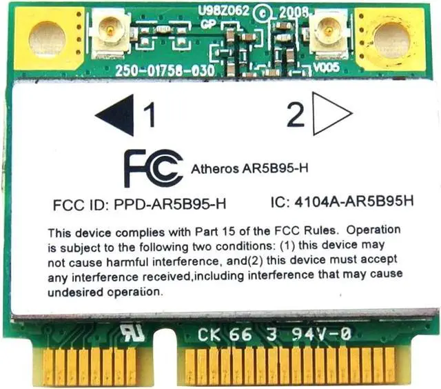Alt view image 3 of 3 - Qualcomm / Atheros AR9285 AR5B95 Half Mini PCI-Express PCIe Wireless WLAN WiFi Card for HP 495846 518436 580101 605560 001 002 003 004 005