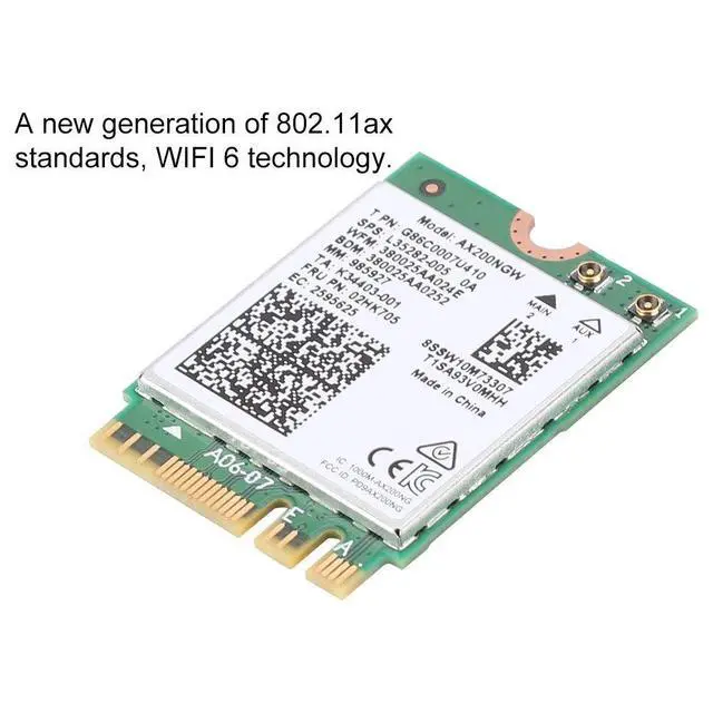 Alt view image 4 of 7 - Dual-Band WiFi Card,Wireless Network Card for Intel AX200NGW,Dual Band Wireless AX200NGW WiFi 6 NGFF/M2 2.4Gbps+Bluetooth 5.0 802.11AX Card