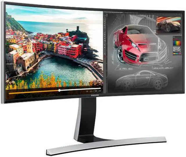 Alt view image 10 of 20 - Samsung S34E790C Glossy Black 34" Curved WQHD Cinema Wide 4ms (GTG) HDMI LED Backlight LCD Monitor 300 cd/m2 DCR Mega Infinity (3000:1) Dual Speakers, Height Adjustable