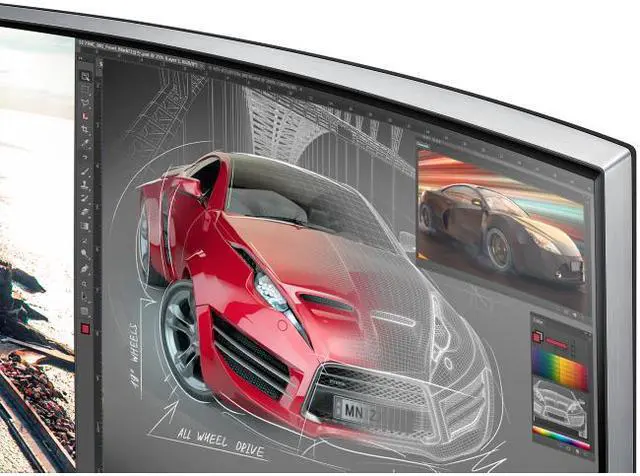 Alt view image 6 of 20 - Samsung S34E790C Glossy Black 34" Curved WQHD Cinema Wide 4ms (GTG) HDMI LED Backlight LCD Monitor 300 cd/m2 DCR Mega Infinity (3000:1) Dual Speakers, Height Adjustable