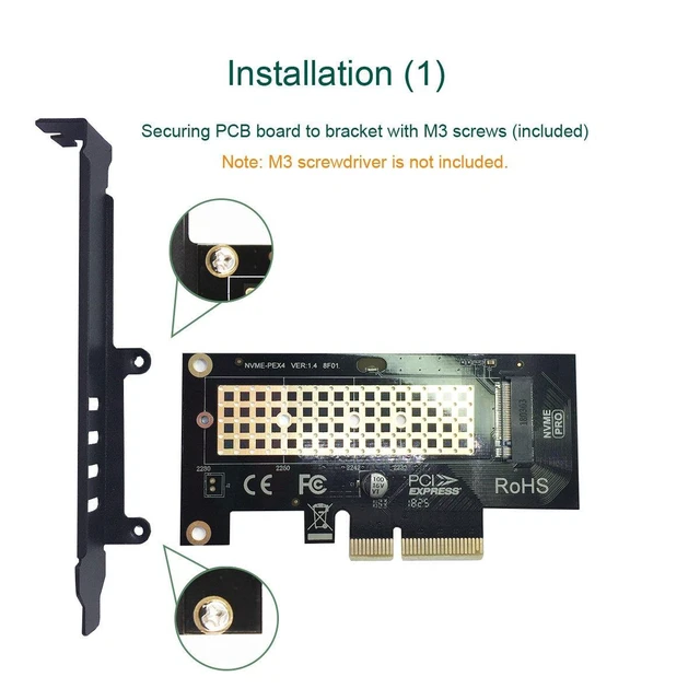 Alt view image 6 of 7 - GLOTRENDS M.2 PCIe NVMe/AHCI SSD to PCIe 3.0 x 4 Adapter Card with Aluminum Heatsink (PA09_HS)