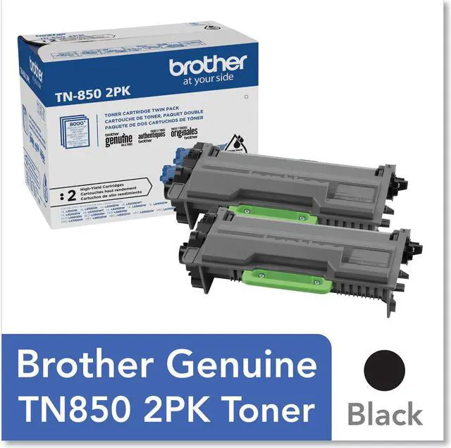 Main image of Brother TN-850 Toner Cartridge Black 2 Pack in Retail Packaging