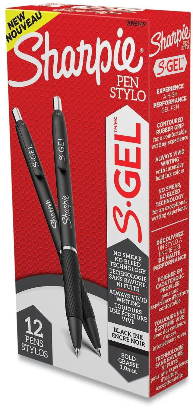 Alt view image 13 of 13 - Sharpie S-Gel S-Gel Retractable Gel Pen Bold 1 mm BLK Ink 2096149