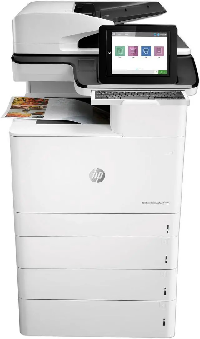 Alt view image 2 of 12 - HP Color LaserJet Enterprise Flow MFP M776zs MFP Up to 45 ppm 1200 x 1200 dpi Color Print Quality Color Wireless 802.11n/BLE Laser Printer