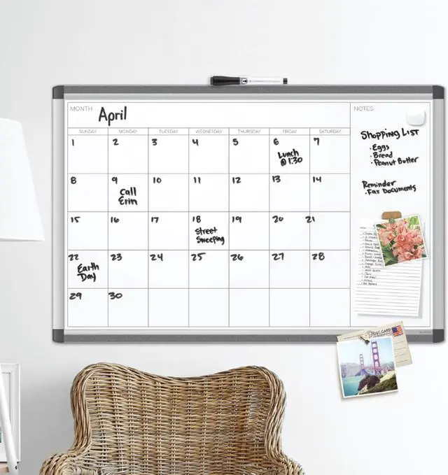 Alt view image 7 of 12 - PINIT Magnetic Dry Erase Calendar Board, 36 x 36 Inches, Silver Aluminum Frame UBR2902U0001