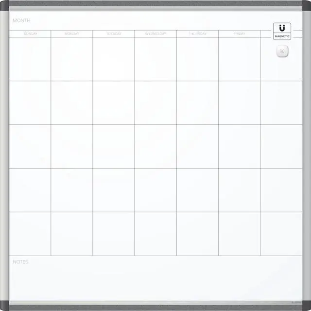 Alt view image 2 of 12 - PINIT Magnetic Dry Erase Calendar Board, 36 x 36 Inches, Silver Aluminum Frame UBR2902U0001
