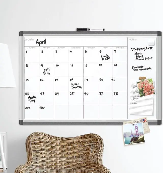 Alt view image 4 of 15 - PINIT Magnetic Dry Erase Calendar Board, 48 x 36 Inches, Silver Aluminum Frame UBR2903U0001