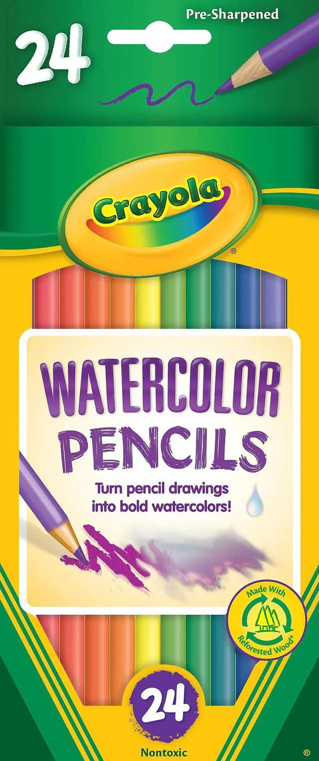 Alt view image 9 of 11 - Watercolor Woodcase Pencils, 3.3 mm, 24 Assorted Colors/Set